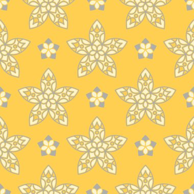 Çiçek arka plan. Sarı gri ve beyaz Dikişsiz desen duvar kağıdı, Tekstil ve kumaş için