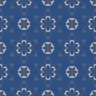 Sorunsuz çiçek desenli. Koyu mavi arka plan duvar kağıtları, Tekstil ve kumaş için çiçek tasarımları ile