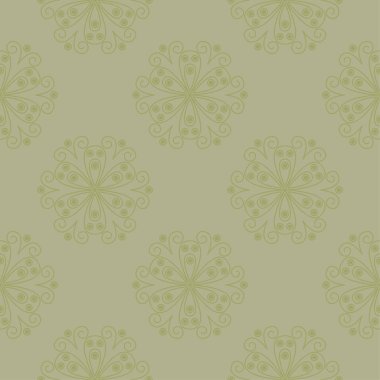 Zeytin yeşili çiçek süs tasarım. Tekstil ve duvar kağıtları için seamless modeli