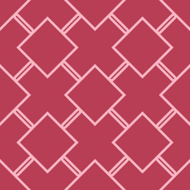 Kırmızı ve soluk pembe geometrik süsleme. Web, Tekstil ve duvar kağıtları için seamless modeli