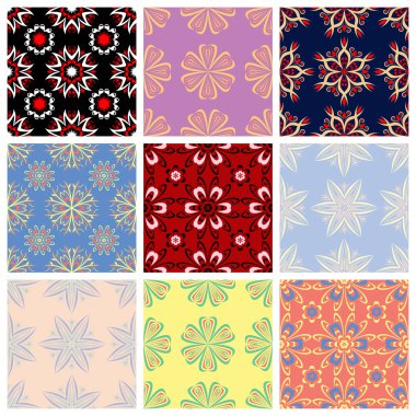 Duvar kağıtları, Tekstil ve kumaş çiçek desenleri ile sorunsuz kökenden ayarla