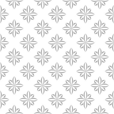 Işık gri çiçek süs tasarım beyaz. Tekstil ve duvar kağıtları için seamless modeli