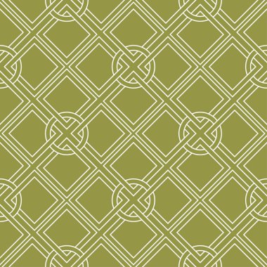 Zeytin yeşili geometrik süsleme. Web, Tekstil ve duvar kağıtları için seamless modeli