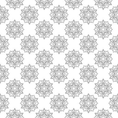 Beyaz arka planda siyah çiçek tasarım. Tekstil ve duvar kağıtları için seamless modeli