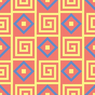 Geometrik renkli kesintisiz arka plan. Parlak turuncu arka plan duvar kağıtları, Tekstil ve kumaş için öğelerinde