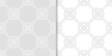 Işık gri geometrik süsler. Web, Tekstil ve duvar kağıtları için dikişsiz desen seti