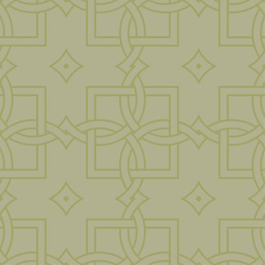 Zeytin yeşili geometrik süsleme. Web, Tekstil ve duvar kağıtları için seamless modeli