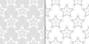 Işık gri çiçek arka planlar. Tekstil ve duvar kağıtları için dikişsiz desen seti