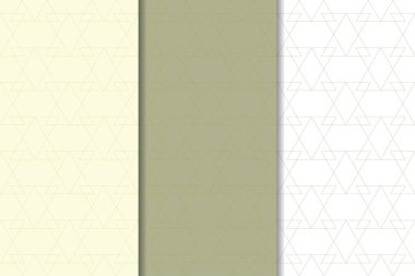 Zeytin yeşili ve web, Tekstil ve duvar kağıdı için geometrik Dikişsiz desen beyaz set