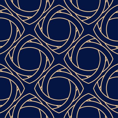 Altın mavi geometrik süsleme. Web, Tekstil ve duvar kağıtları için seamless modeli