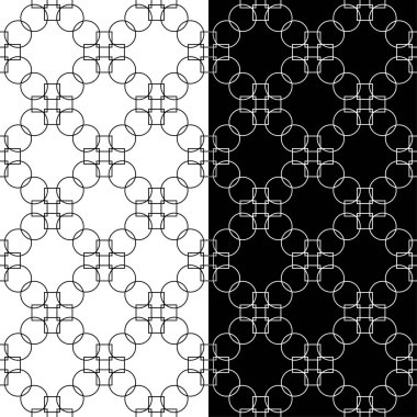 Siyah ve beyaz geometrik süsler. Web, Tekstil ve duvar kağıtları için dikişsiz desen seti
