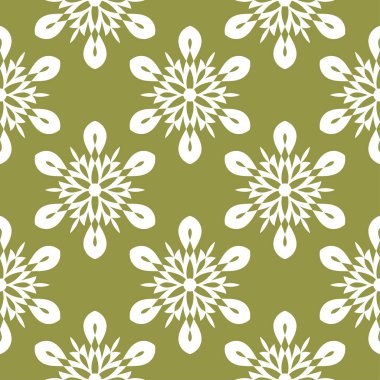 Zeytin yeşili çiçek süsleme. Tekstil ve duvar kağıtları için seamless modeli
