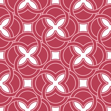 Geometrik kırmızı sorunsuz arka plan. Soluk kırmızı desen duvar kağıtları, Tekstil ve kumaş için