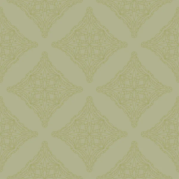 Ornement Géométrique Motif Sans Couture Vert Olive Pour Toile Textile — Image vectorielle