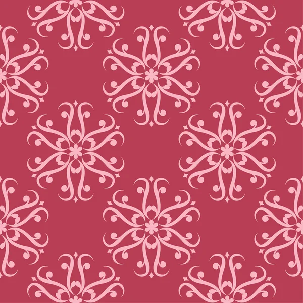 Цветочные Украшения Красном Фоне Бесшовный Узор Текстиля Обоев — стоковый вектор