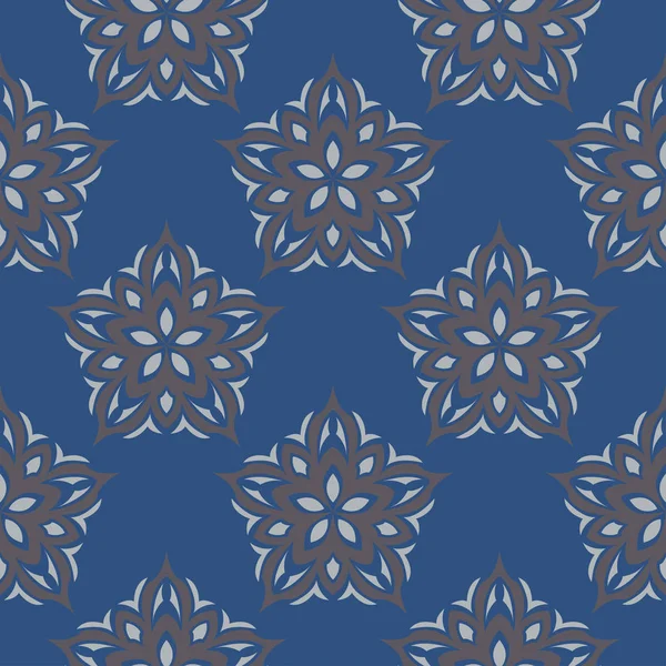 Modré Květinové Bezešvé Pozadí Návrhový Vzor Prvky Květina Tapety Textilní — Stockový vektor
