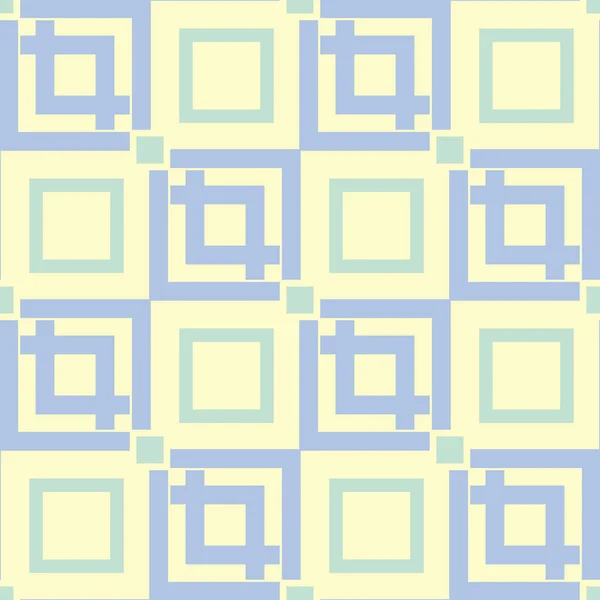 Geometrische Naadloze Patroon Beige Achtergrond Met Blauwe Groene Elementen Voor — Stockvector