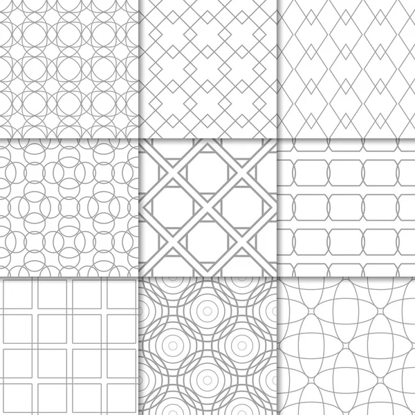 Hellgraue Geometrische Ornamente Kollektion Neutraler Nahtloser Muster Für Web Textilien — Stockvektor