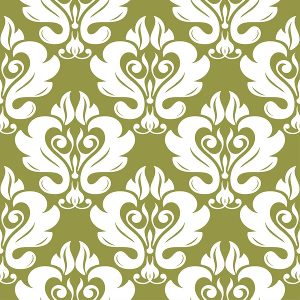 Ornement Floral Vert Olive Modèle Sans Couture Pour Textile Les — Image vectorielle