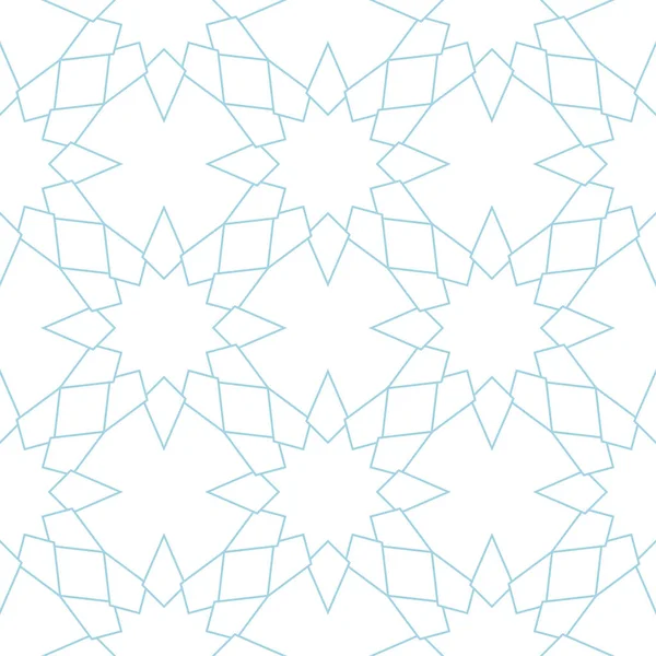 几何装饰品 Web 纺织品和墙纸的白色和蓝色无缝图案 — 图库矢量图片