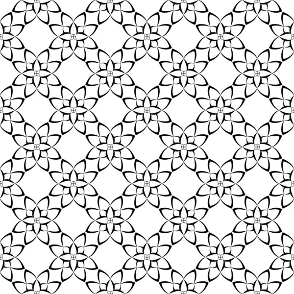 Černé Bílé Květinové Ornamenty Vzor Bezešvé Pro Textil Tapety — Stockový vektor
