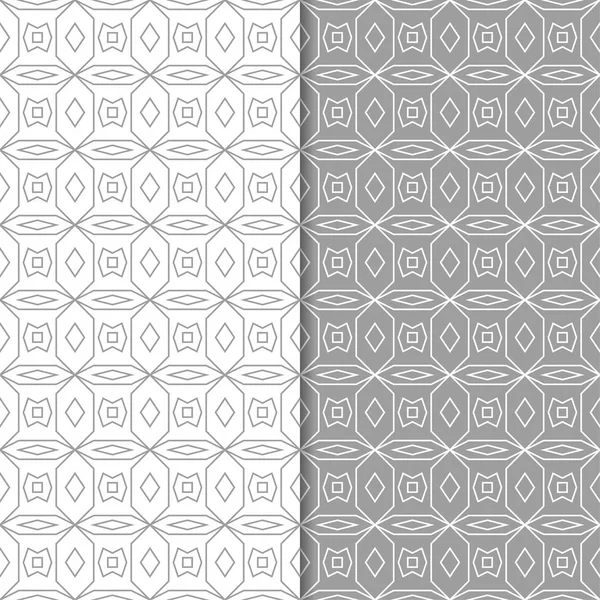 Ornements Géométriques Gris Blanc Ensemble Motifs Sans Couture Pour Toile — Image vectorielle