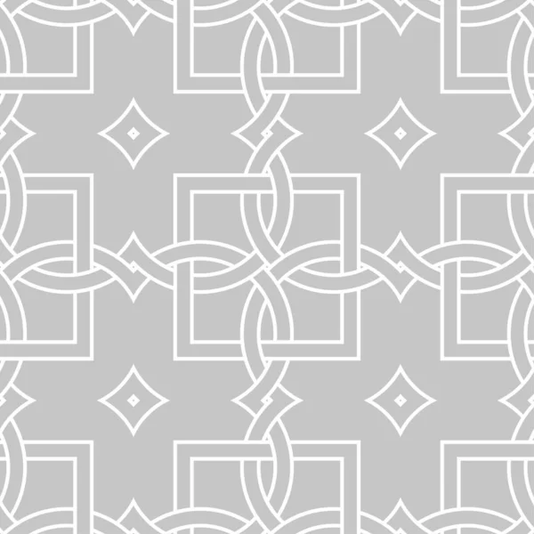 Ornement Géométrique Gris Blanc Modèle Sans Couture Pour Toile Textile — Image vectorielle