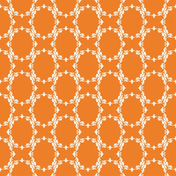 Orangefarbener Blumenschmuck Mit Weißen Elementen Nahtloses Muster Für Textilien Und — Stockvektor