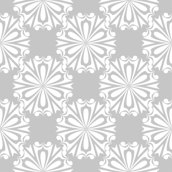 Grijze Witte Bloemen Sieraad Naadloze Patroon Voor Textiel Wallpapers — Stockvector