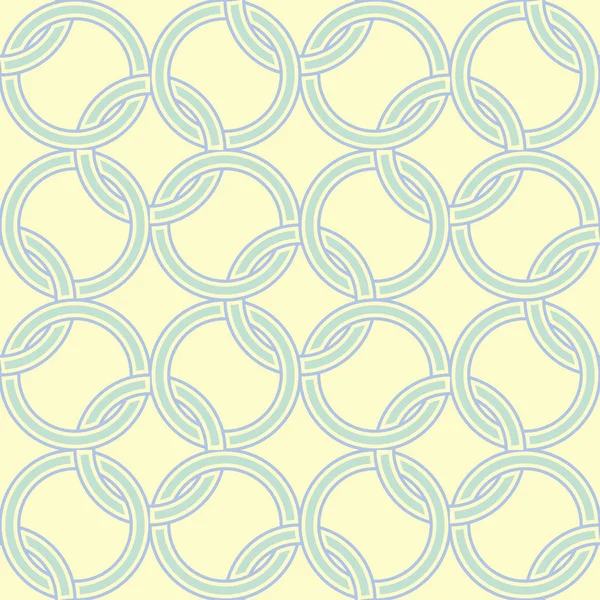 幾何学的なシームレス パターン テキスタイル ファブリックの青と緑の要素を持つベージュの背景 — ストックベクタ