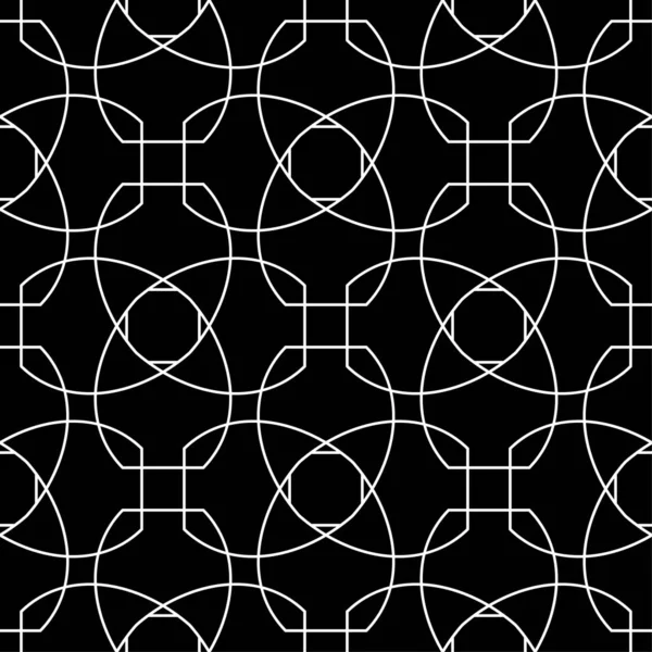 Ornement Géométrique Noir Blanc Modèle Sans Couture Pour Toile Textile — Image vectorielle