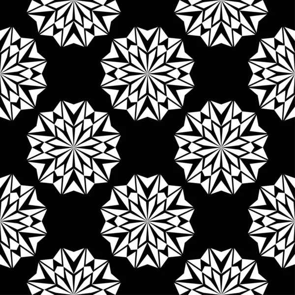 白色花卉设计黑色背景 纺织品和墙纸无缝图案 — 图库矢量图片