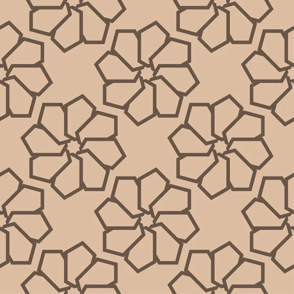 Beige Och Bruna Geometrisk Print Seamless Mönster För Webb Textil — Stock vektor