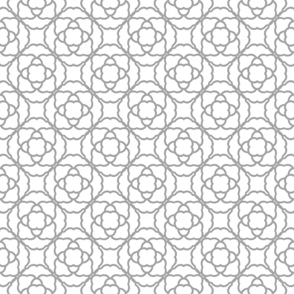 Hellgraues Florales Ornamentmuster Auf Weiß Nahtloses Muster Für Textilien Und — Stockvektor