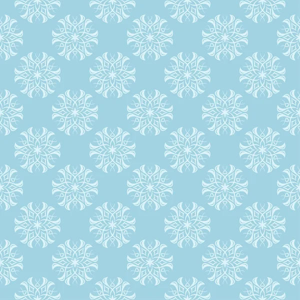 Biały Wzór Kwiatowy Niebieskim Tle Bezszwowe Ornament Tkaniny Tapety — Wektor stockowy