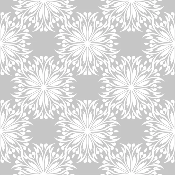 Fleurs Blanches Sur Fond Gris Motif Décoratif Sans Couture Pour — Image vectorielle