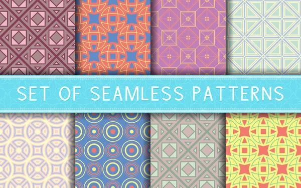 Geometrické Vzory Bezproblémové Kolekce Barevných Pozadí Pro Textilní Textilie Tapety — Stockový vektor
