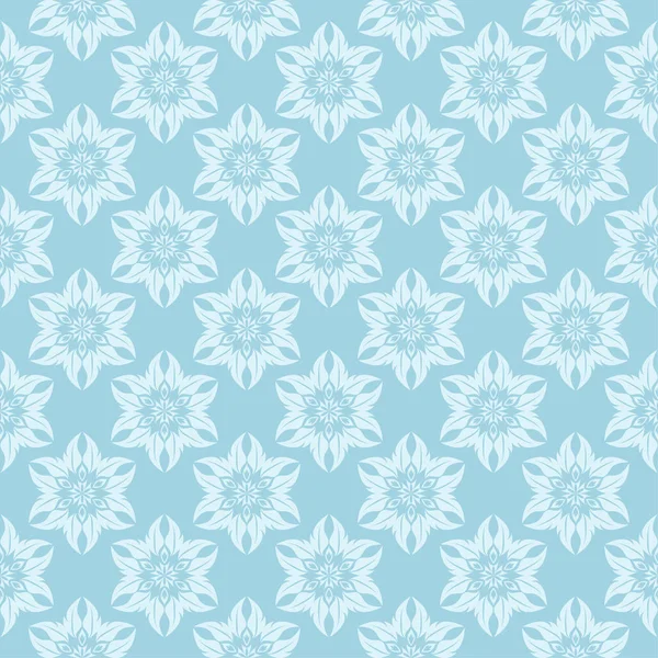 Λευκό Floral Μοτίβο Μπλε Φόντο Απρόσκοπτη Στολίδι Για Υφάσματα Και — Διανυσματικό Αρχείο