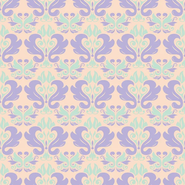Mehrfarbige Florale Nahtlose Muster Beiger Hintergrund Mit Violetten Und Blauen — Stockvektor