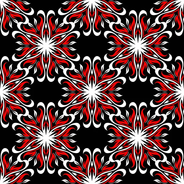 Siyah kırmızı ve beyaz çiçek öğeleri. Sorunsuz arka plan duvar kağıtları için