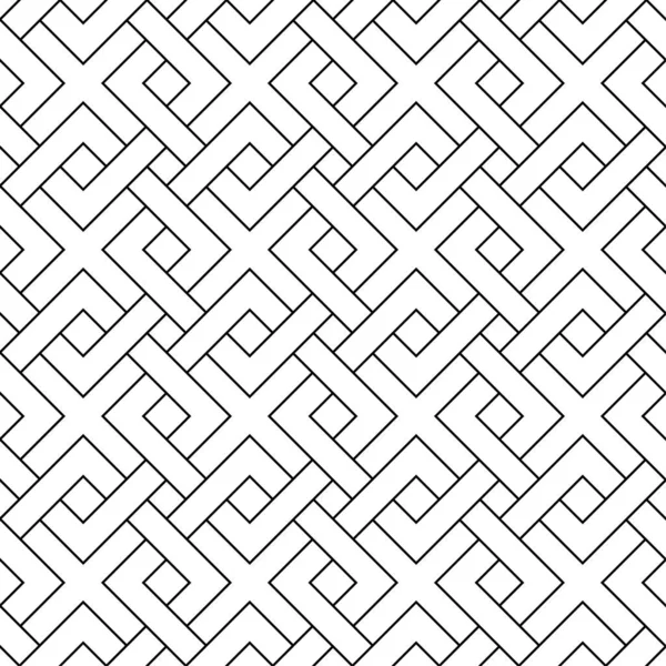 Beyaz arka planda siyah geometrik yazdır. Web, Tekstil ve duvar kağıtları için seamless modeli