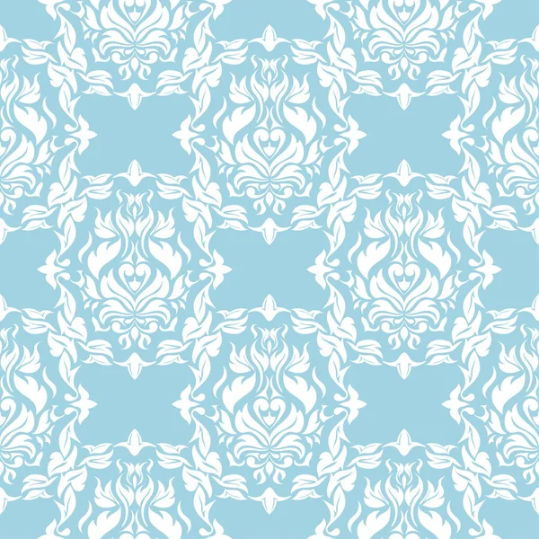 Белые Цветы Синем Фоне Декоративные Бесшовные Узоры Текстиля Обоев — стоковый вектор