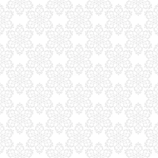 Light Gray White Floral Ornament Seamless Pattern Textile Wallpapers — Stock Vector