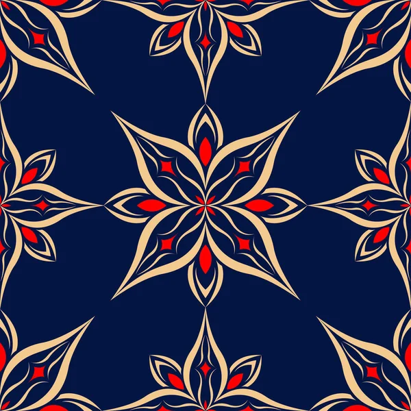 Motif Floral Sans Couture Fond Écran Coloré Rouge Bleu Pour — Image vectorielle