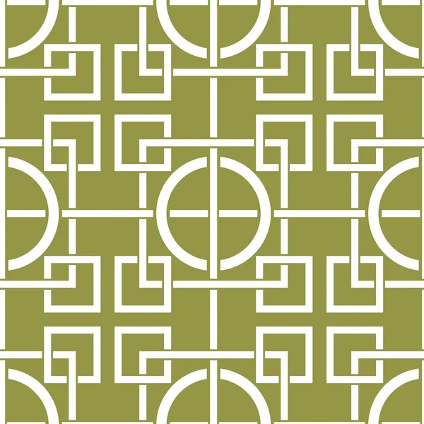Оливково Зеленый Белый Геометрический Отпечаток Бесшовный Узор Веб Текстиля Обоев — стоковый вектор