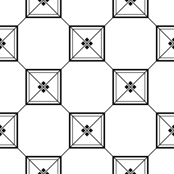 Белый Черный Монохромный Геометрический Орнамент Бесшовный Узор Веб Текстиля Обоев — стоковый вектор