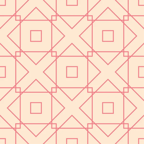 粉红色和米色的几何装饰品 纺织品和墙纸无缝模式 — 图库矢量图片