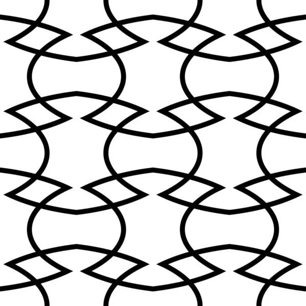 Ornement Géométrique Motif Sans Couture Blanc Noir Pour Toile Textile — Image vectorielle