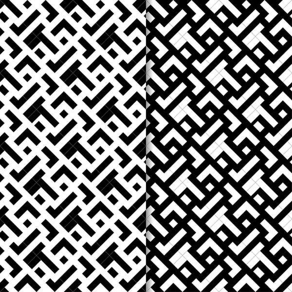 Черно Белые Геометрические Отпечатки Набор Плавных Шаблонов Паутины Текстиля Обоев — стоковый вектор