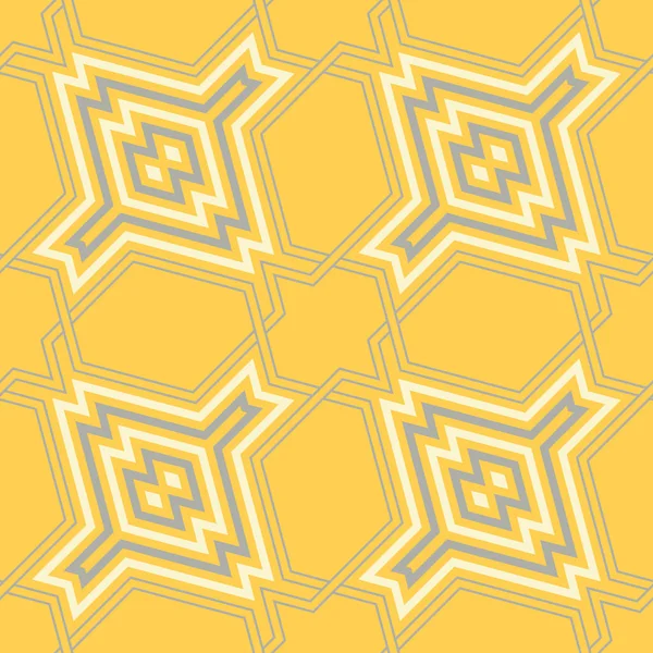 Geometrisches Nahtloses Muster Gelb Grauer Und Weißer Hintergrund Für Tapeten — Stockvektor